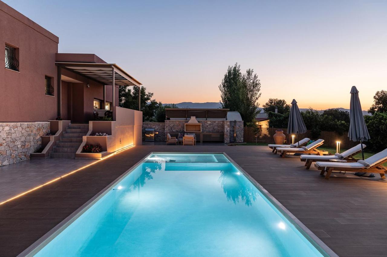Villa Enny, 3 Bd With Private Heated Pool Agia  Eksteriør bilde